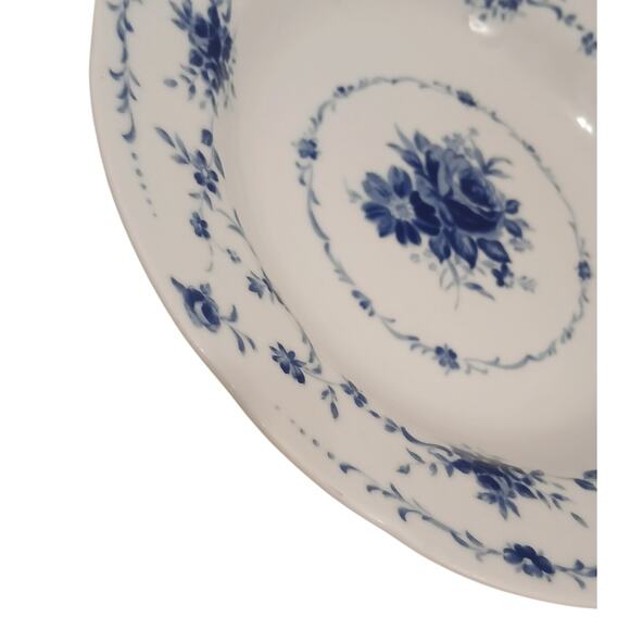 1940s Hoya China 9" Soup Plate Blue Flowers Japan Porcelain Floral Replacement - Picture 12 of 16